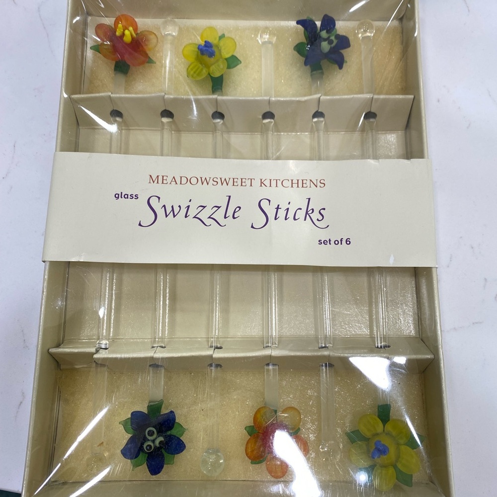 New in unopened box glass stir sticks approximately 7inches long